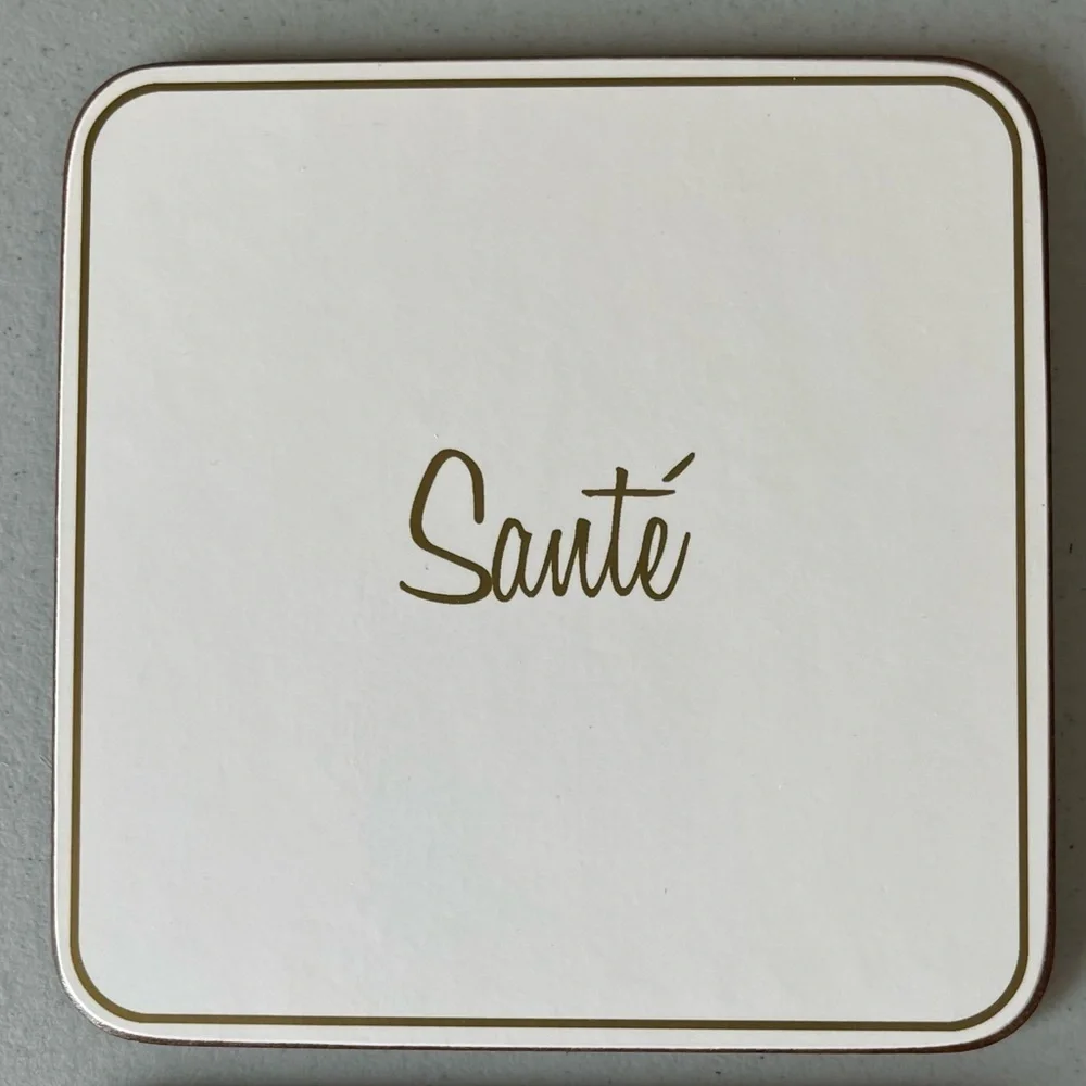 Williams - Sonoma Cheers Coaster set of 4 party holiday drinks  EUC drinks cork